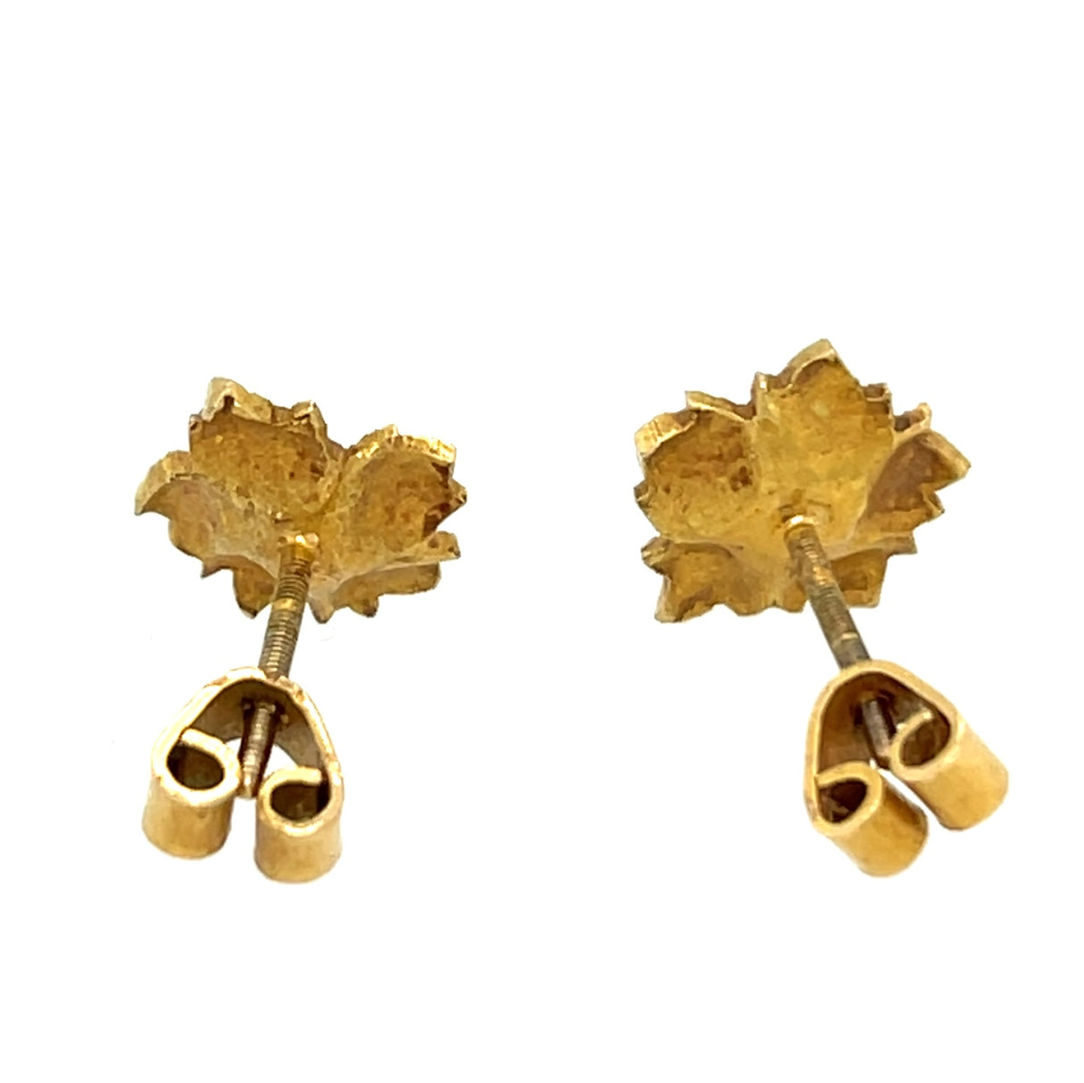 1960s 18ct gold and turquoise flower vintage earrings