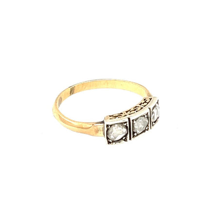 Antique 18ct Gold & Platinum Diamond Trilogy Ring