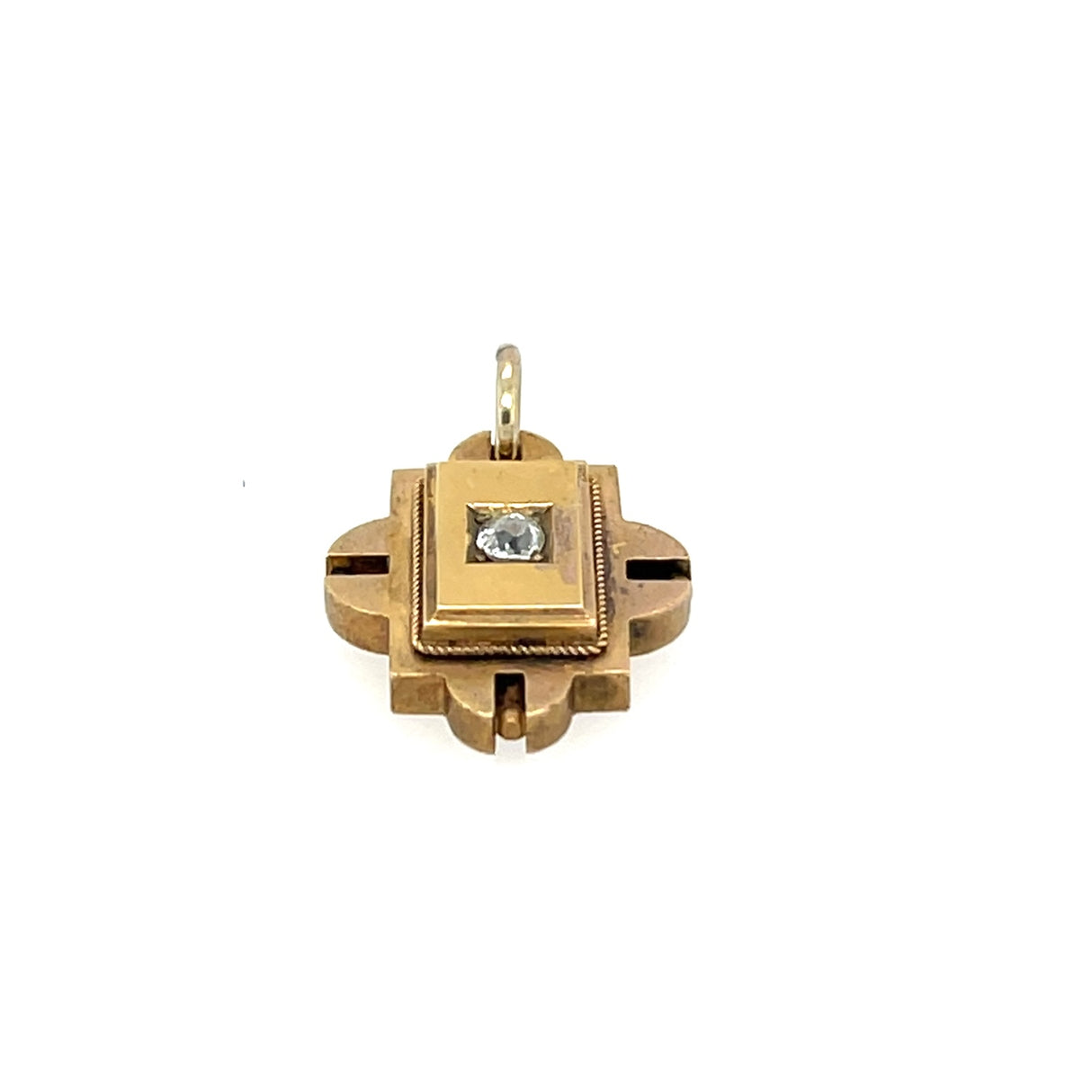 Antique late 19th Century 15ct Gold & Old Cut Diamond Pendant