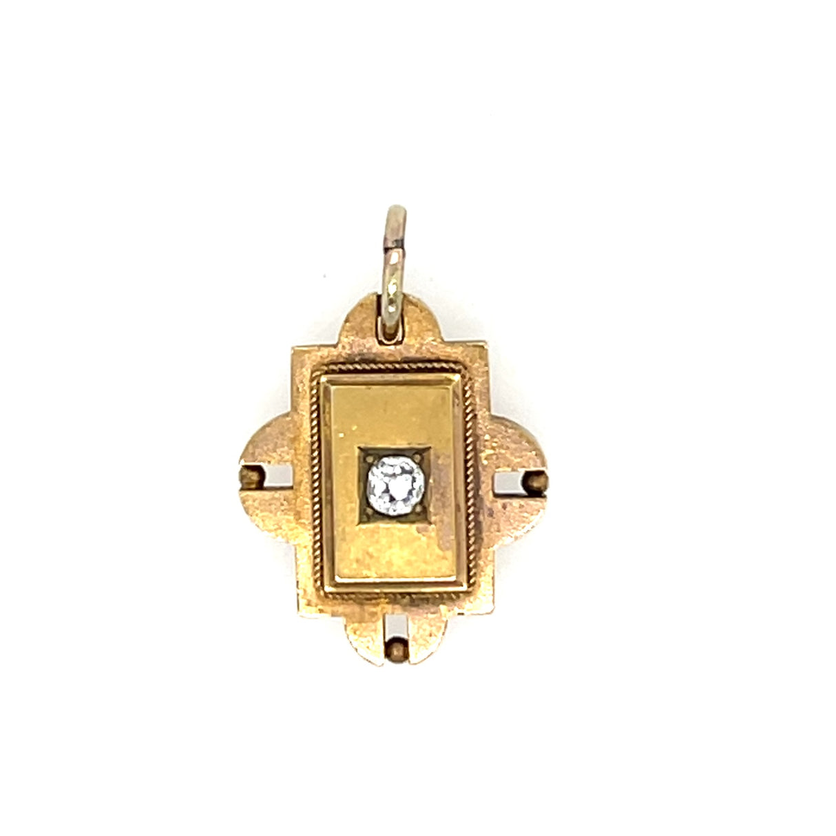 Antique late 19th Century 15ct Gold & Old Cut Diamond Pendant