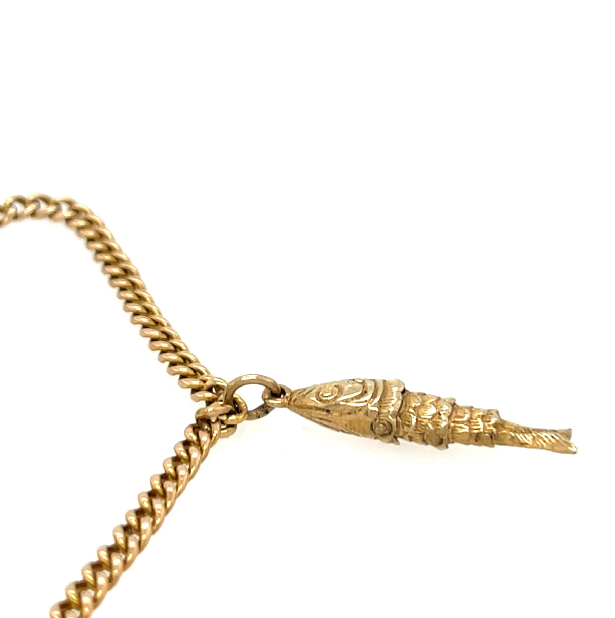 Vintage Fish Gold Charm Bracelet