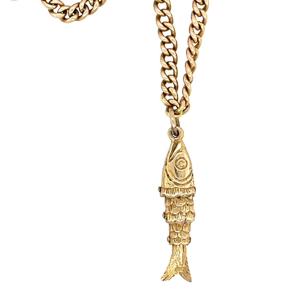 Vintage Fish Gold Charm Bracelet