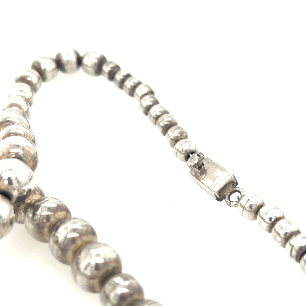 Vintage 1940s Mexican Silver Ball Necklace