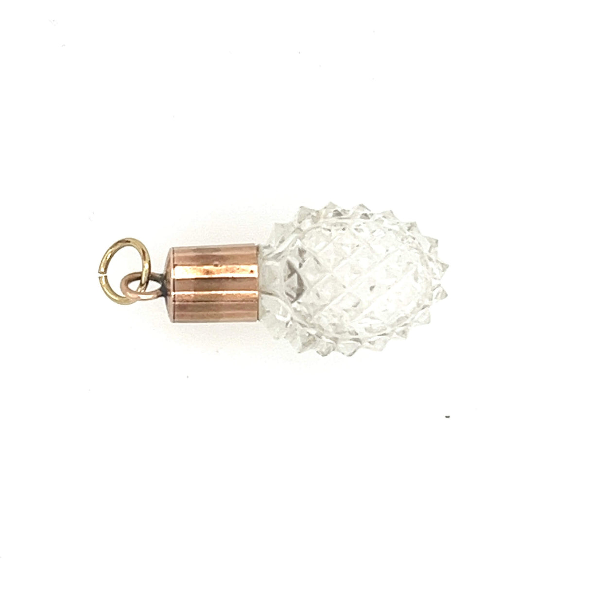 Vintage Rose Gold & Glass Bottle Pendant Charm