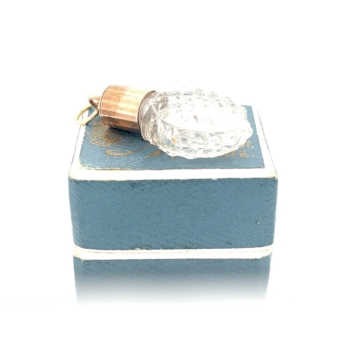 Vintage Rose Gold & Glass Bottle Pendant Charm