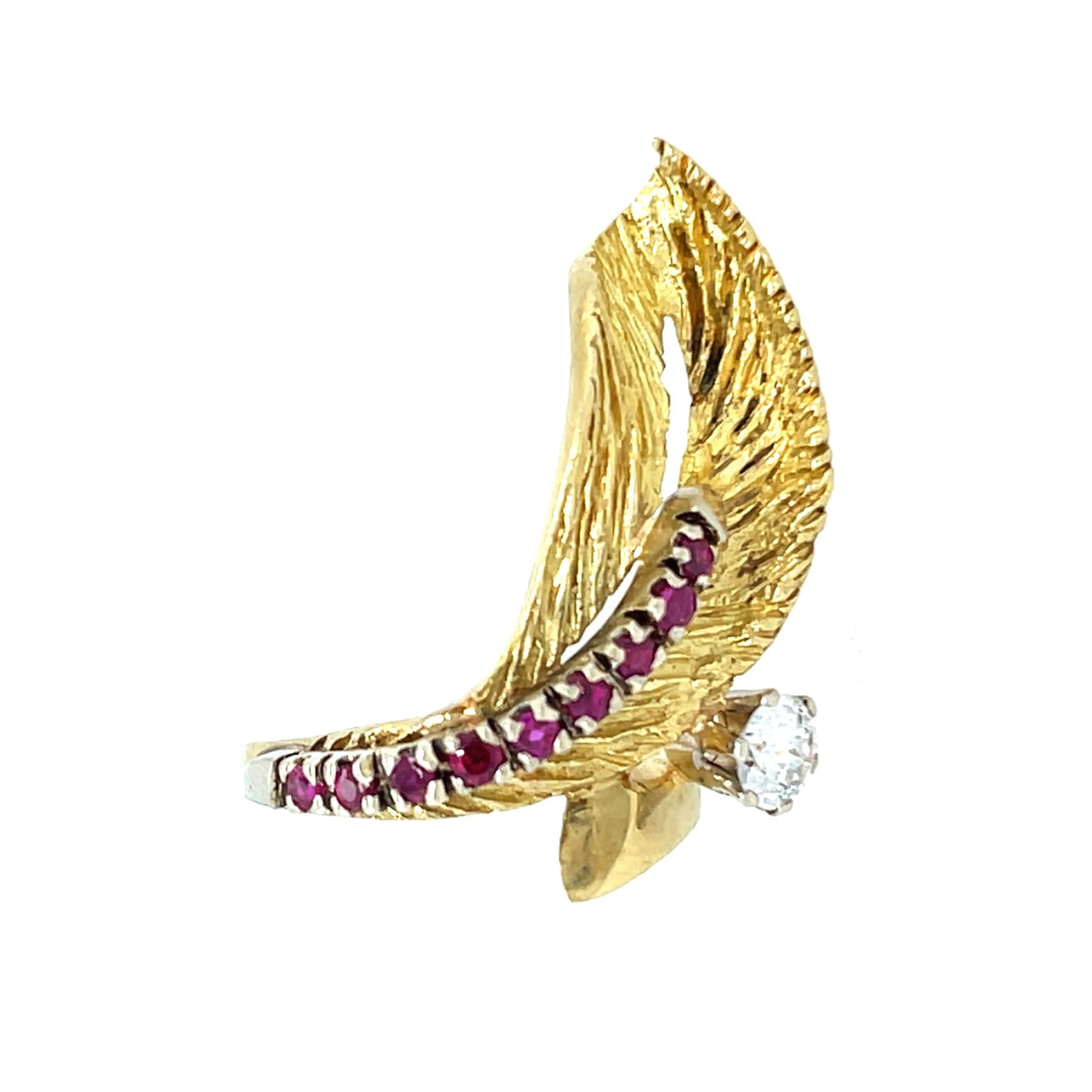Vintage 18ct Gold, Ruby & Diamond Cocktail Ring