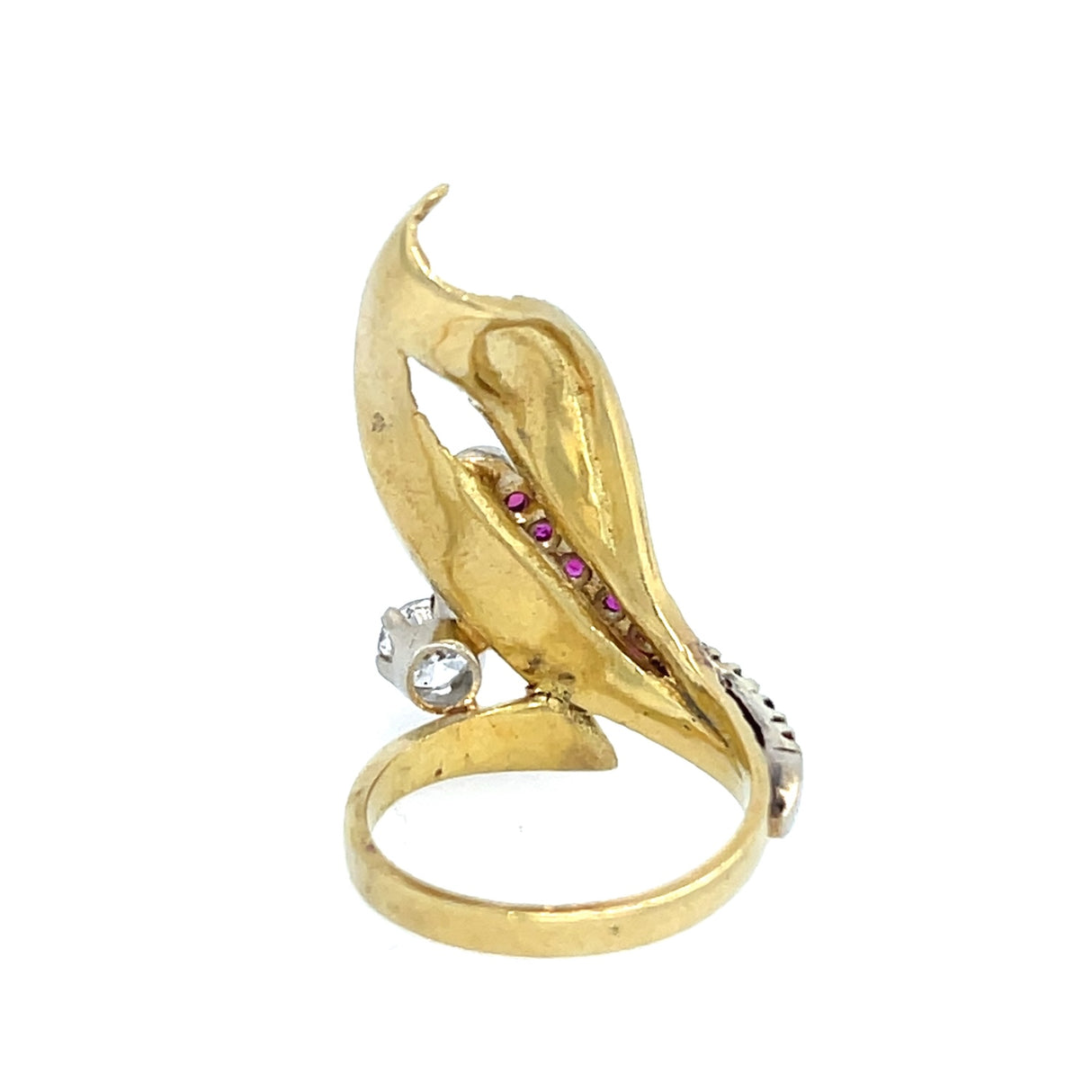 Vintage 18ct Gold, Ruby & Diamond Cocktail Ring