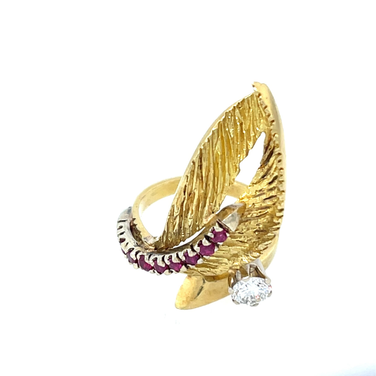 Vintage 18ct Gold, Ruby & Diamond Cocktail Ring