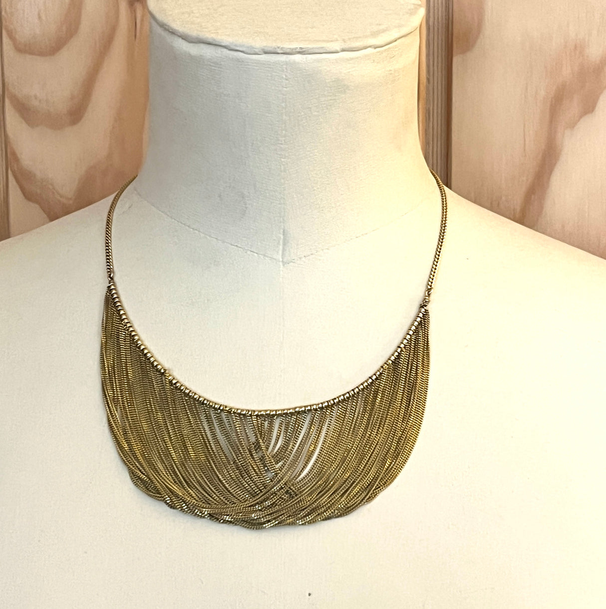 Vintage Retro Gold Multi-strand Swag Necklace