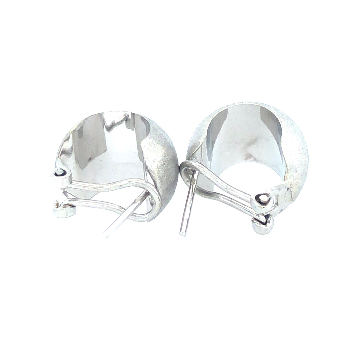 18K White Gold Huggie Vintage Earrings The Vintage Jewellery Company