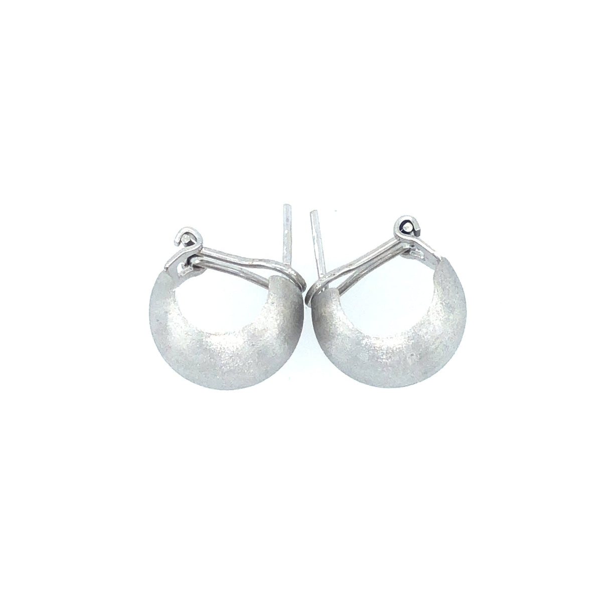 18K White Gold Huggie Vintage Earrings The Vintage Jewellery Company