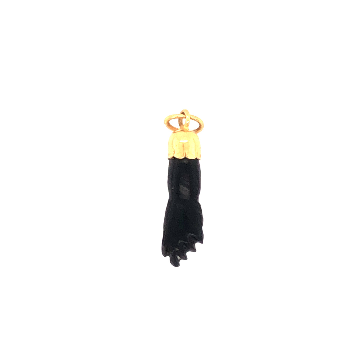 18ct Gold & Onyx Figa Hand Pendant Charm