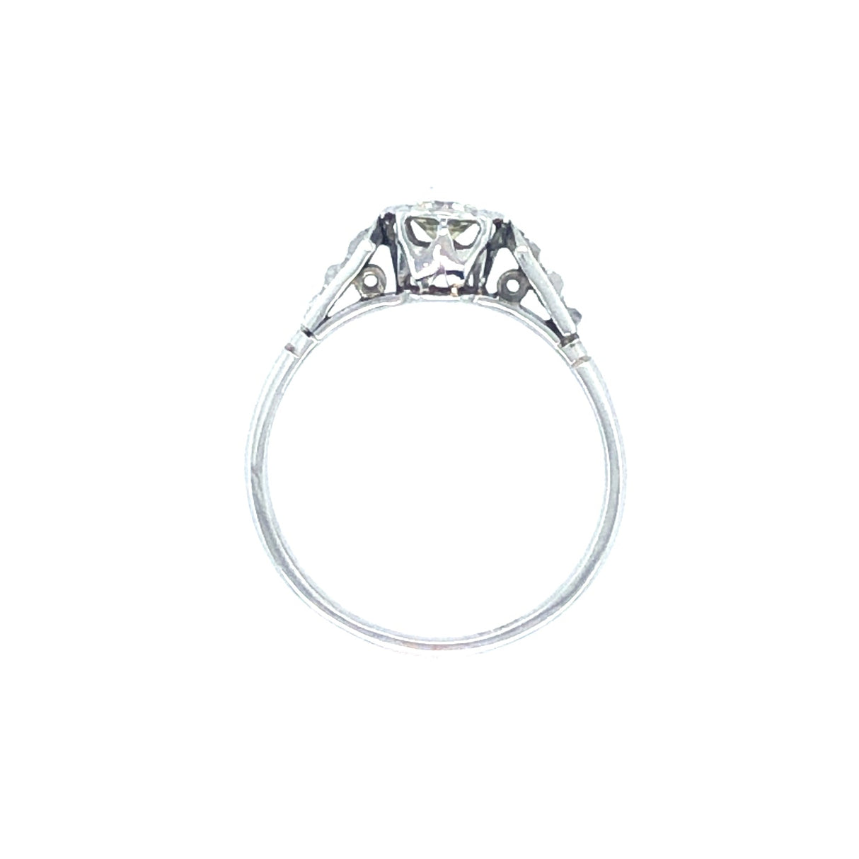18k White Gold and Diamond Antique Ring The Vintage Jewellery Company