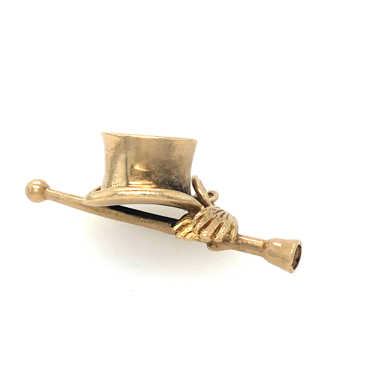 Vintage 9ct Gold Top Hat & Cane Pendant