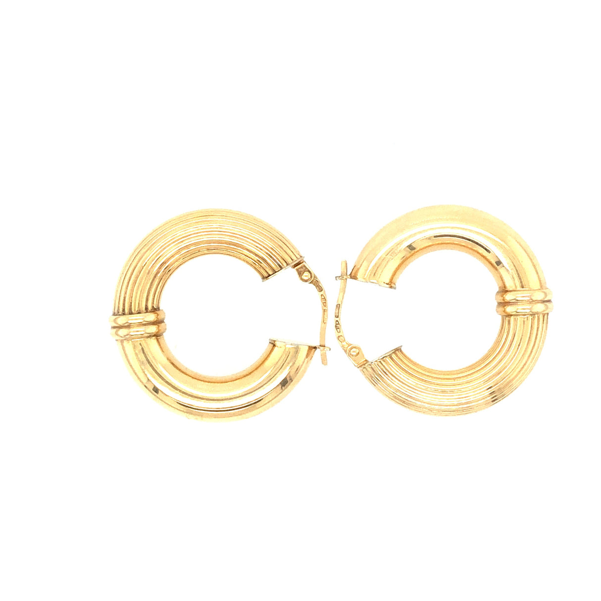 1980s 9K Gold Hollow Hoop Earrings The Vintage Jewellery Company