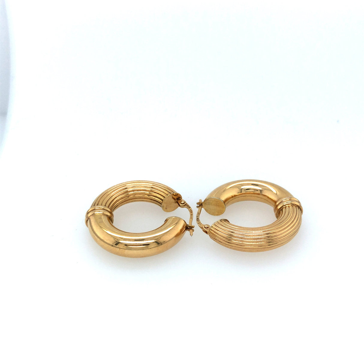 1980s 9K Gold Hollow Hoop Earrings The Vintage Jewellery Company