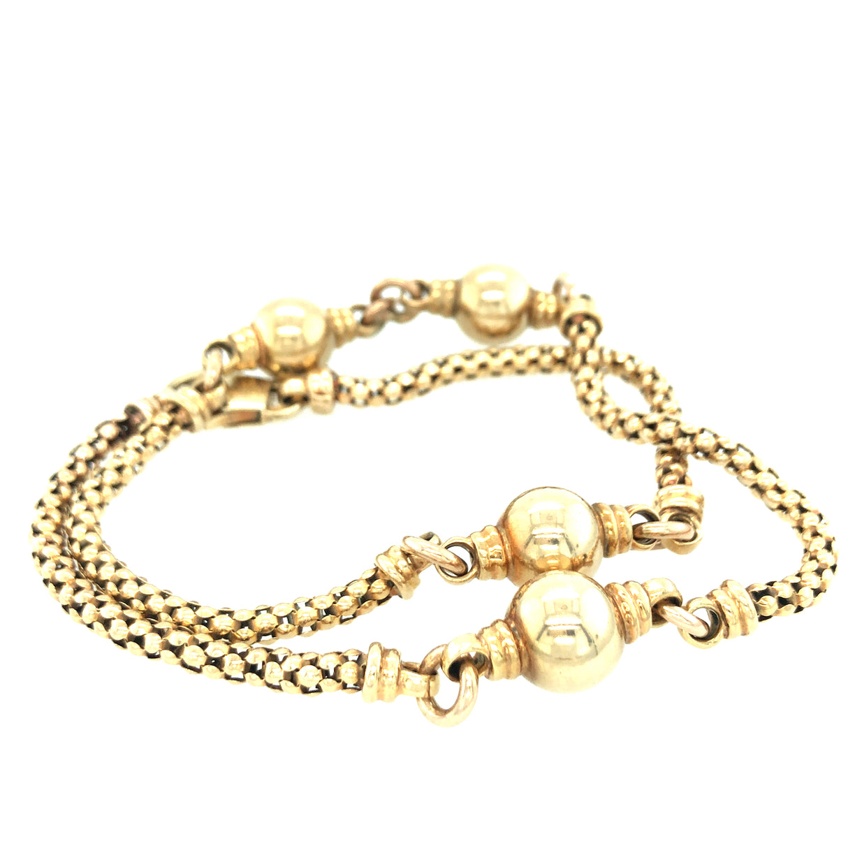 Vintage 1990s Italian Gold Ball Necklace