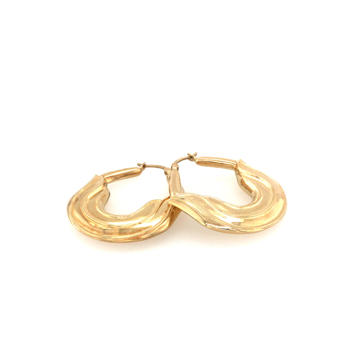 1990s 9ct Gold Large Hoop Vintage Earrings