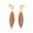 Vintage 18ct Gold, Sunstone and Diamond Drop Earrings