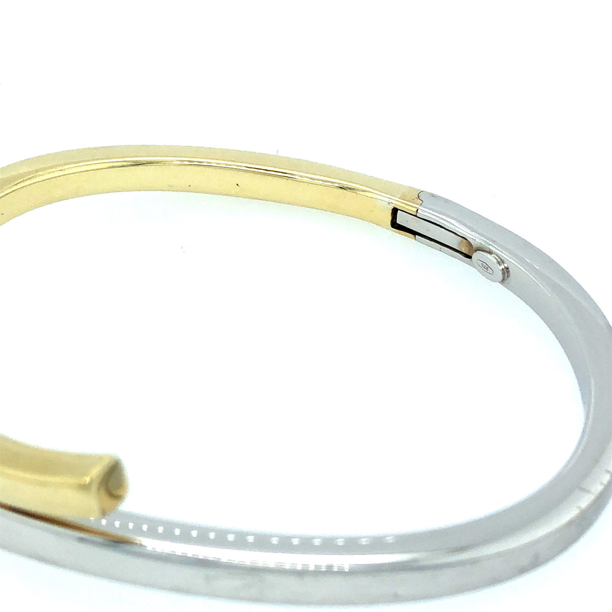 9K Bi-Colour Gold Hinged Bangle The Vintage Jewellery Company