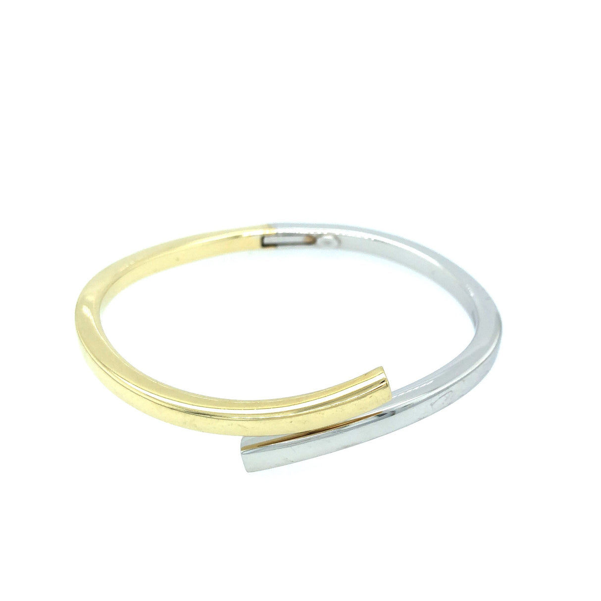 9K Bi-Colour Gold Hinged Bangle The Vintage Jewellery Company