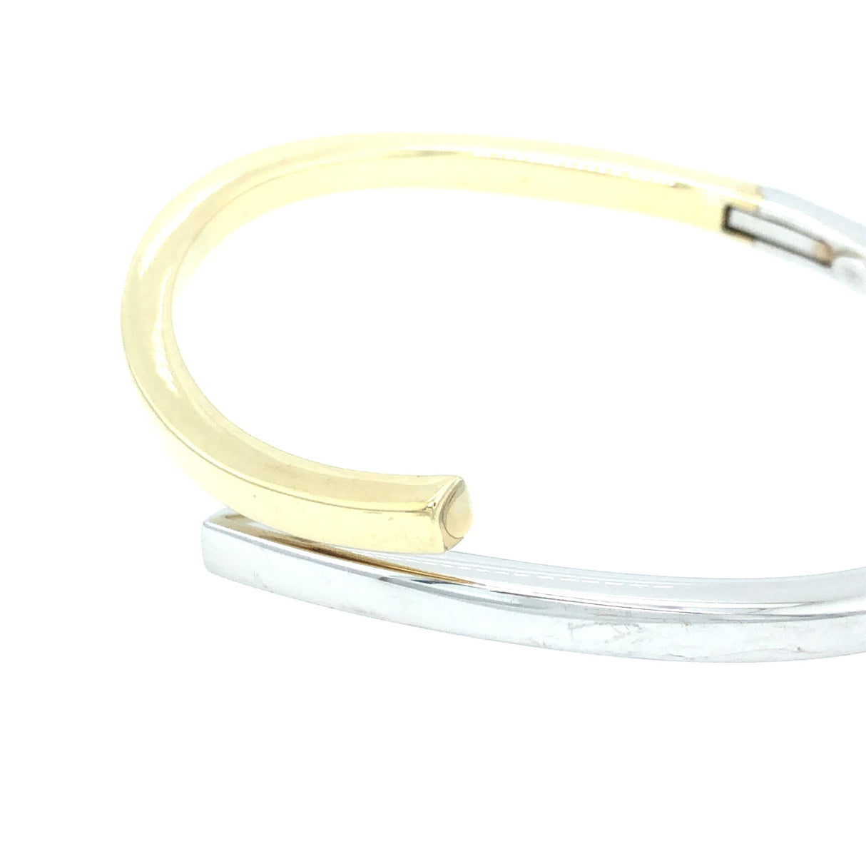 9K Bi-Colour Gold Hinged Bangle The Vintage Jewellery Company