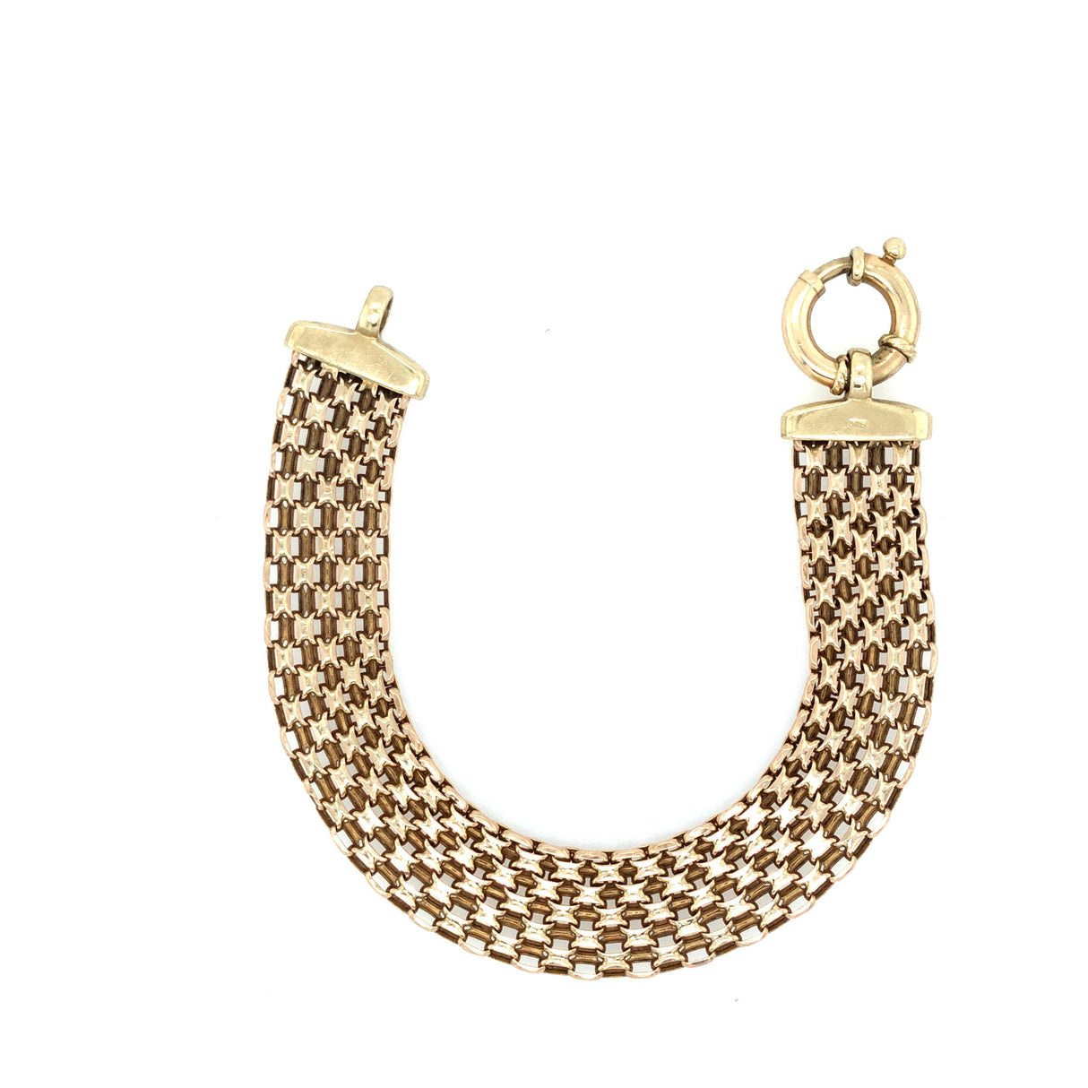 9K Gold Link Bracelet with Circular Clasp The Vintage Jewellery Company