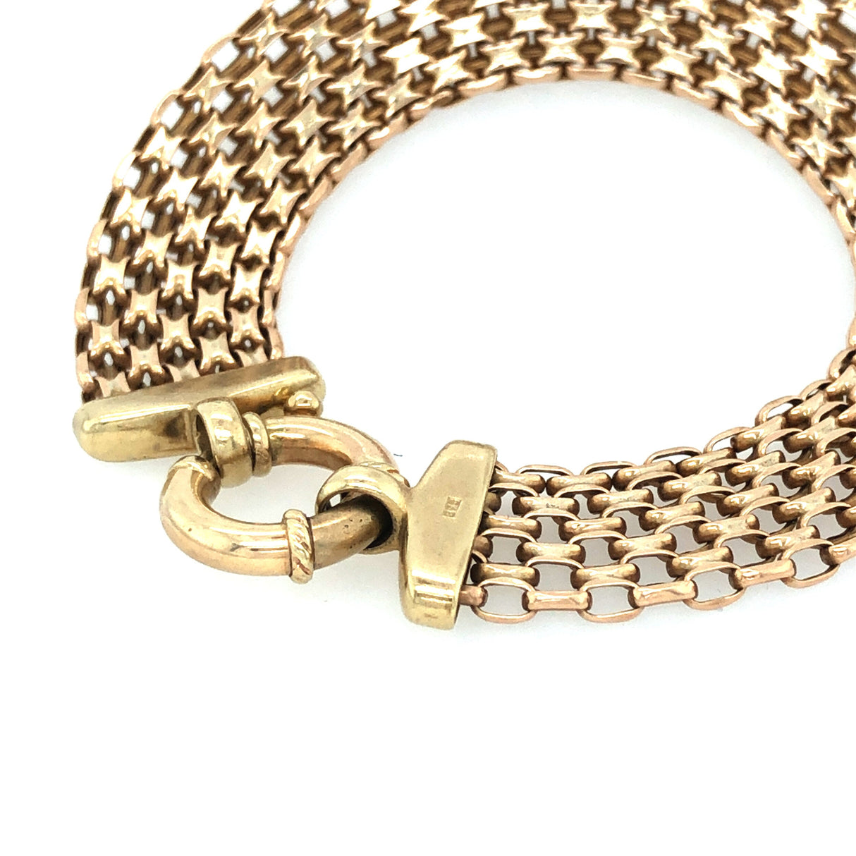 9K Gold Link Bracelet with Circular Clasp The Vintage Jewellery Company