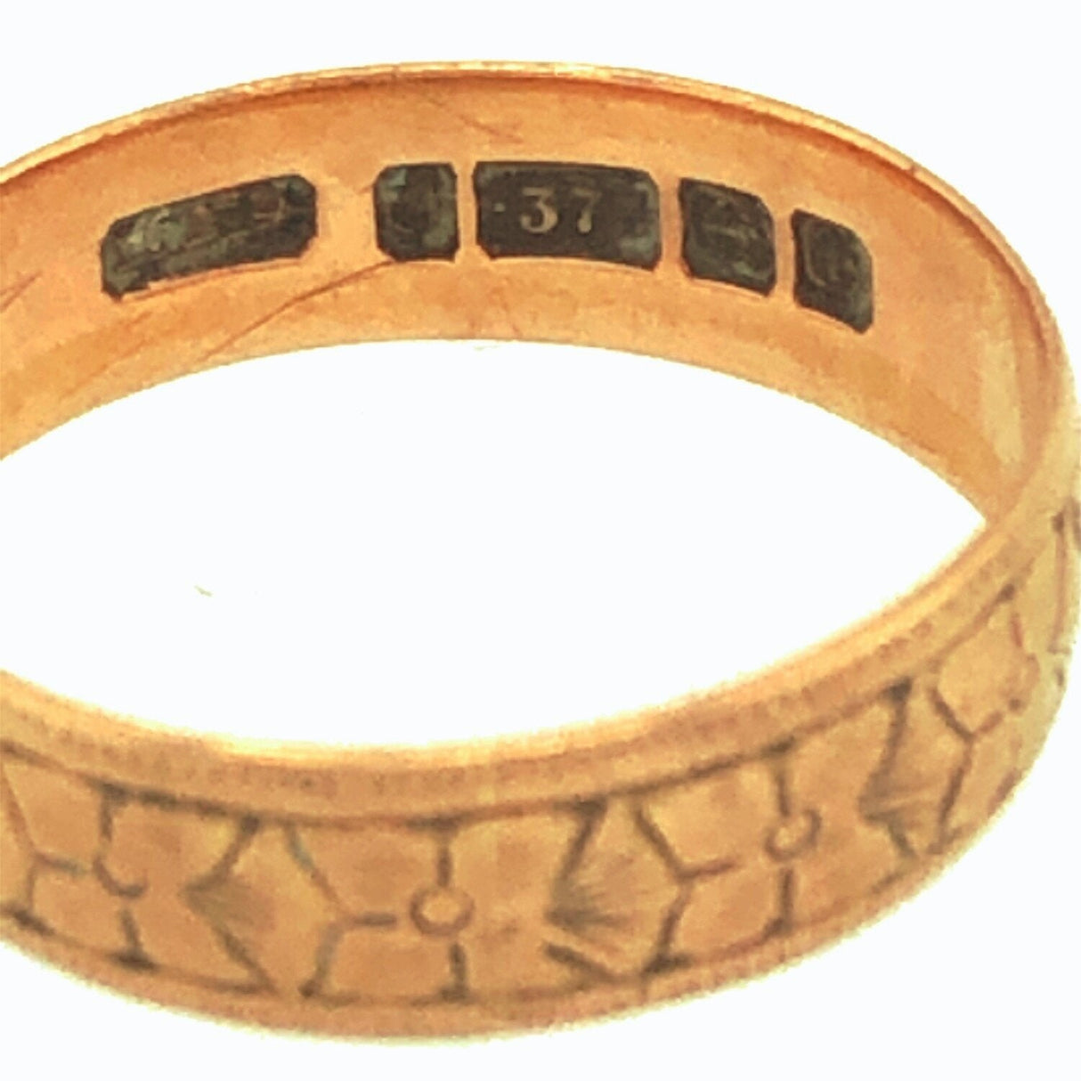 9k Gold Engraved Floral Antique Ring The Vintage Jewellery Company