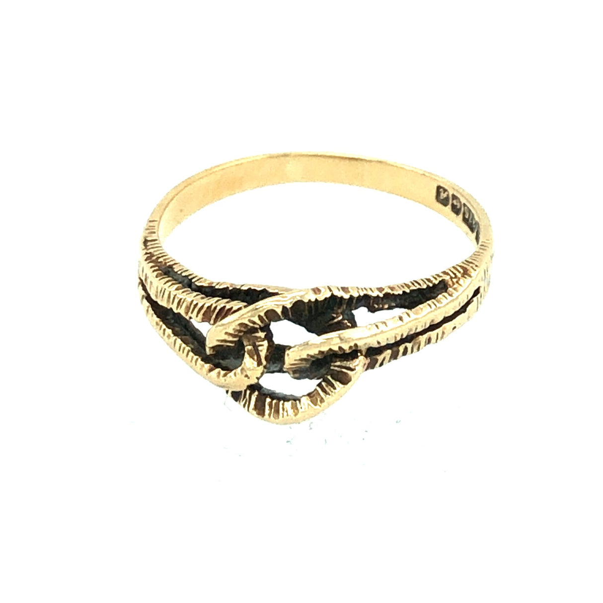 9k Gold Engraved Knot / Lovers Vintage Ring The Vintage Jewellery Company