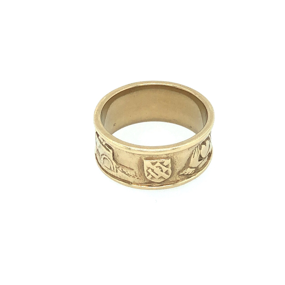 9k Gold Highly Decorative Engraved Pinky Ring The Vintage Jewellery Company