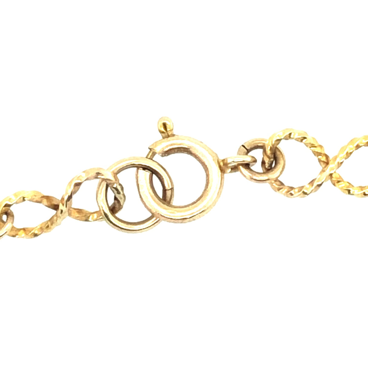 9k Gold Infinity Link Vintage Bracelet with Pearl & Turquoise Beads The Vintage Jewellery Company