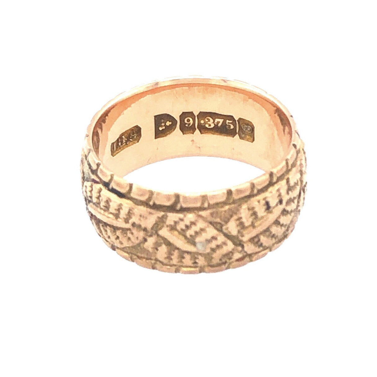 9k Rose Gold Engraved Fern Patterned Edwardian Antique Ring The Vintage Jewellery Company