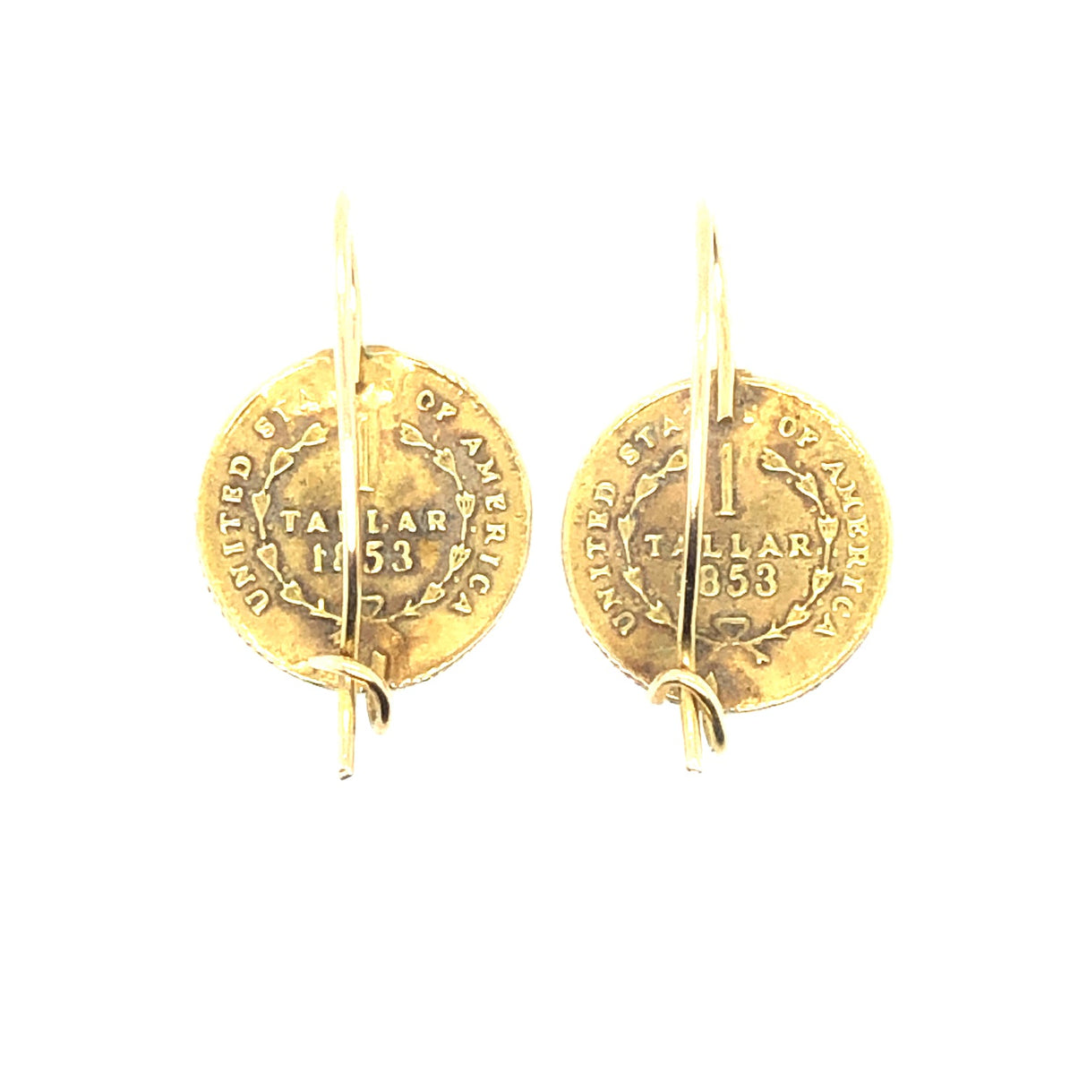 American Tollar Gold Coin Earrings from 1970s The Vintage Jewellery Company