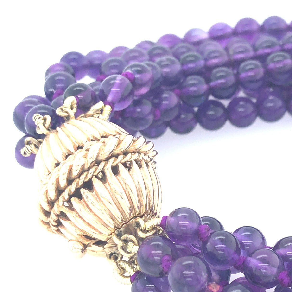 Amethyst and 14K Gold Vintage Bracelet The Vintage Jewellery Company