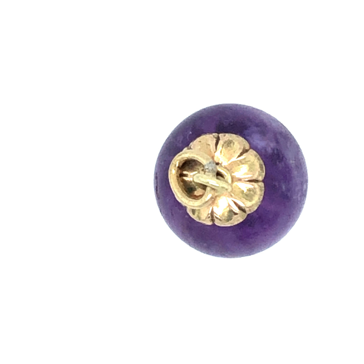 Antique 14k Gold & Amethyst Ball / Orb Pendant The Vintage Jewellery Company
