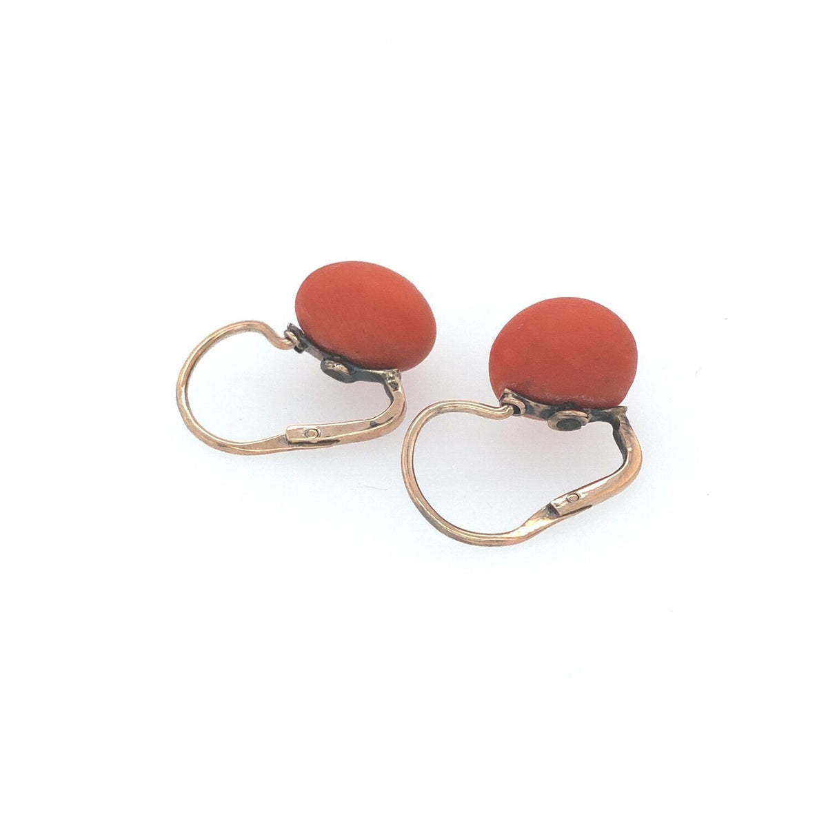 Antique 8k Gold and Coral Earrings The Vintage Jewellery Company