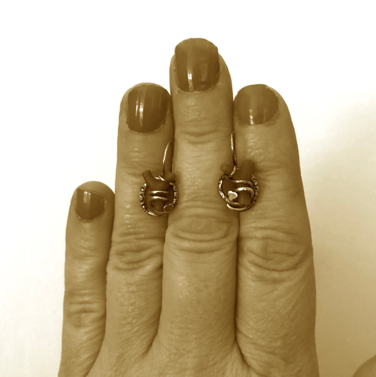 Antique Branch Coral & Gold Drop Victorian Earrings The Vintage Jewellery Company