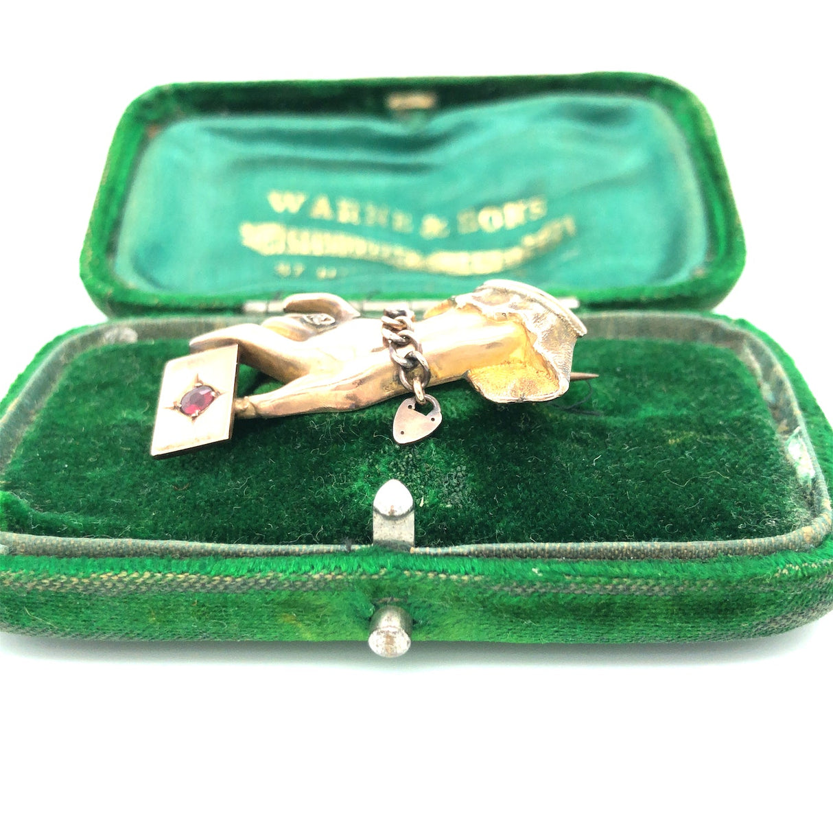 Antique gold hand brooch with bracelet and ring The Vintage Jewellery Company