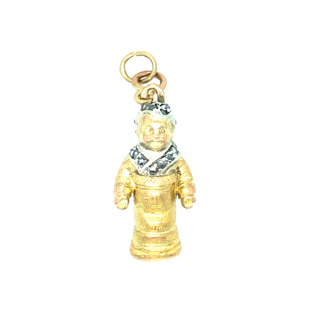 Antique Gold, Silver and Diamond Swaddled Baby Pendant