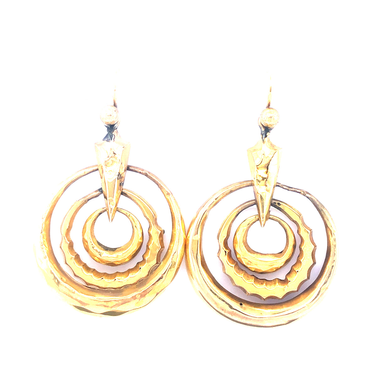 Antique Multi-Hoop Gold Drop Victorian Earrings