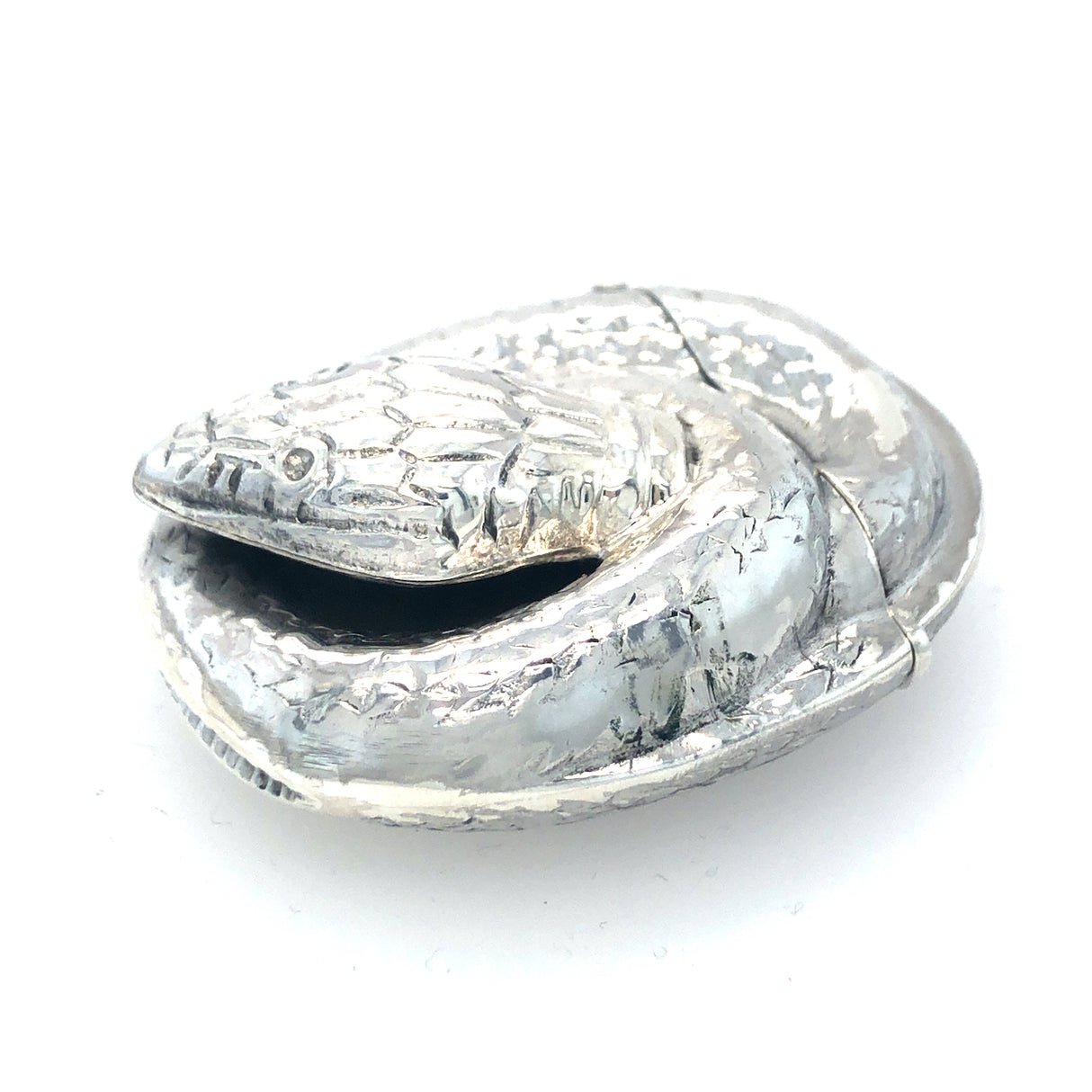 Antique Silver Snake Vesta Case