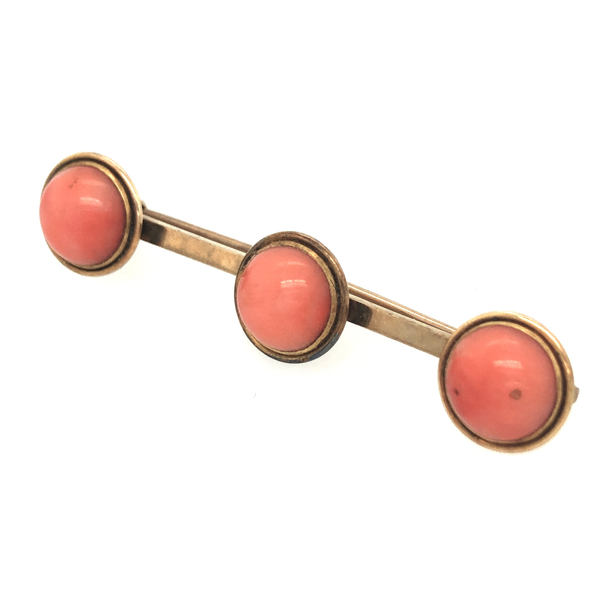 Antique coral gold bar brooch