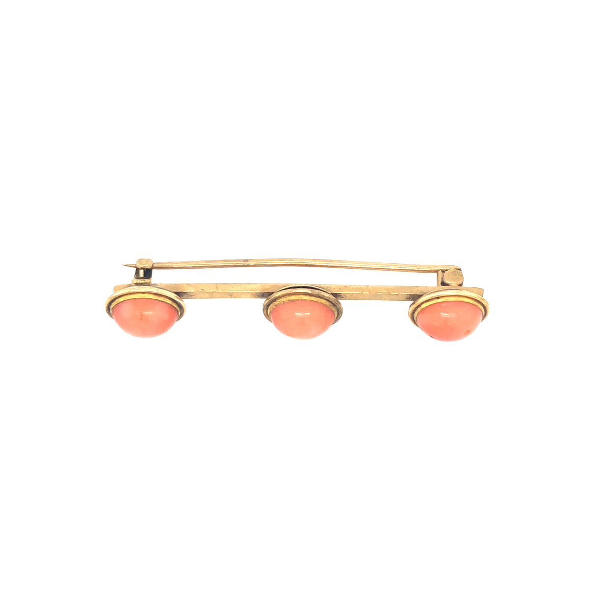 Antique coral gold bar brooch