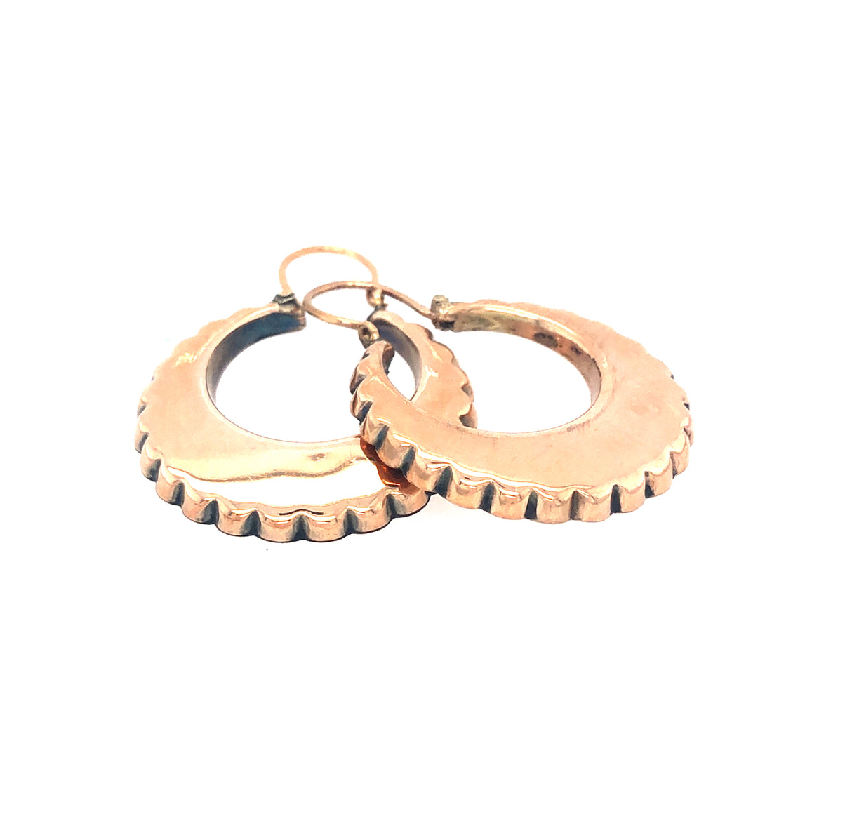 Antique scalloped earrings victorian