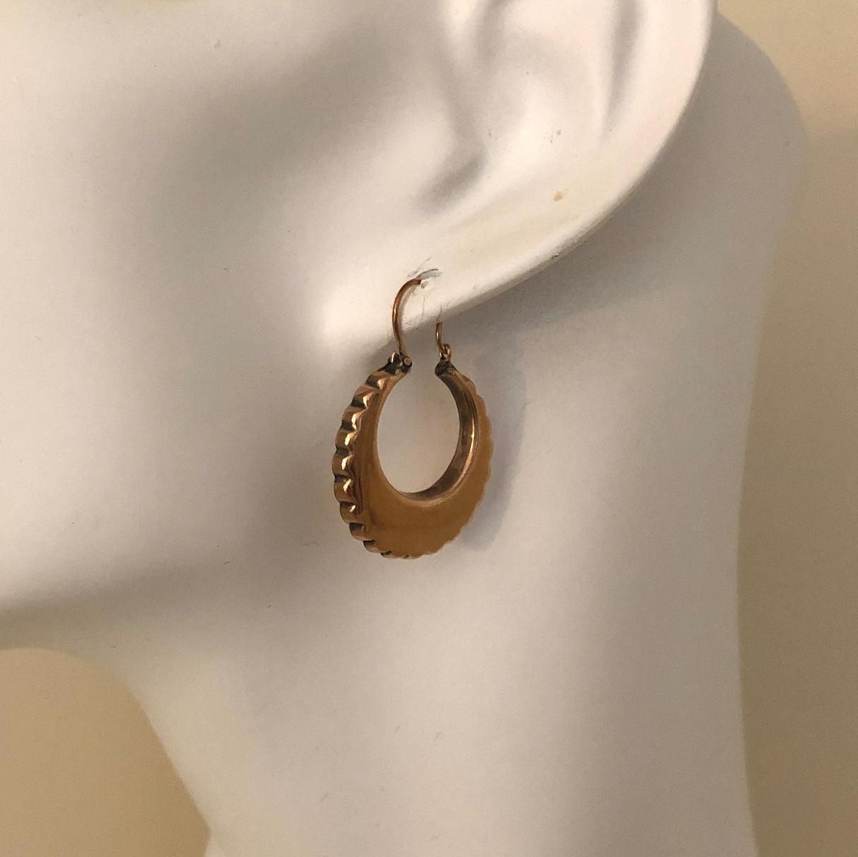 Antique scalloped earrings victorian