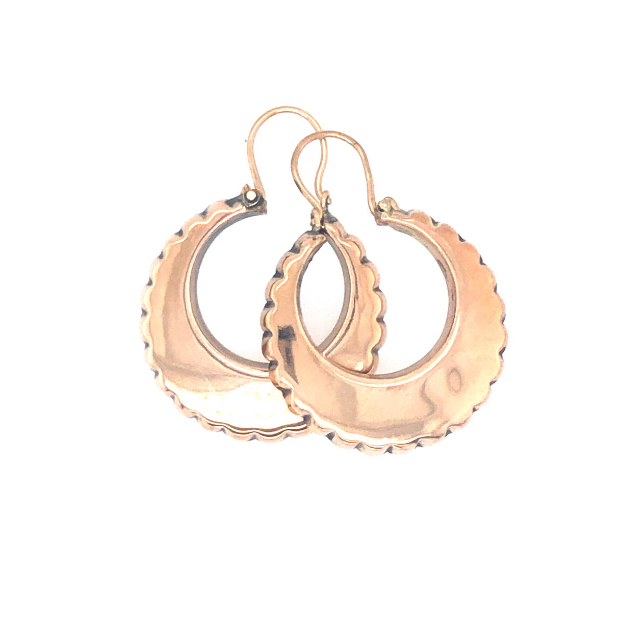 Antique scalloped earrings victorian