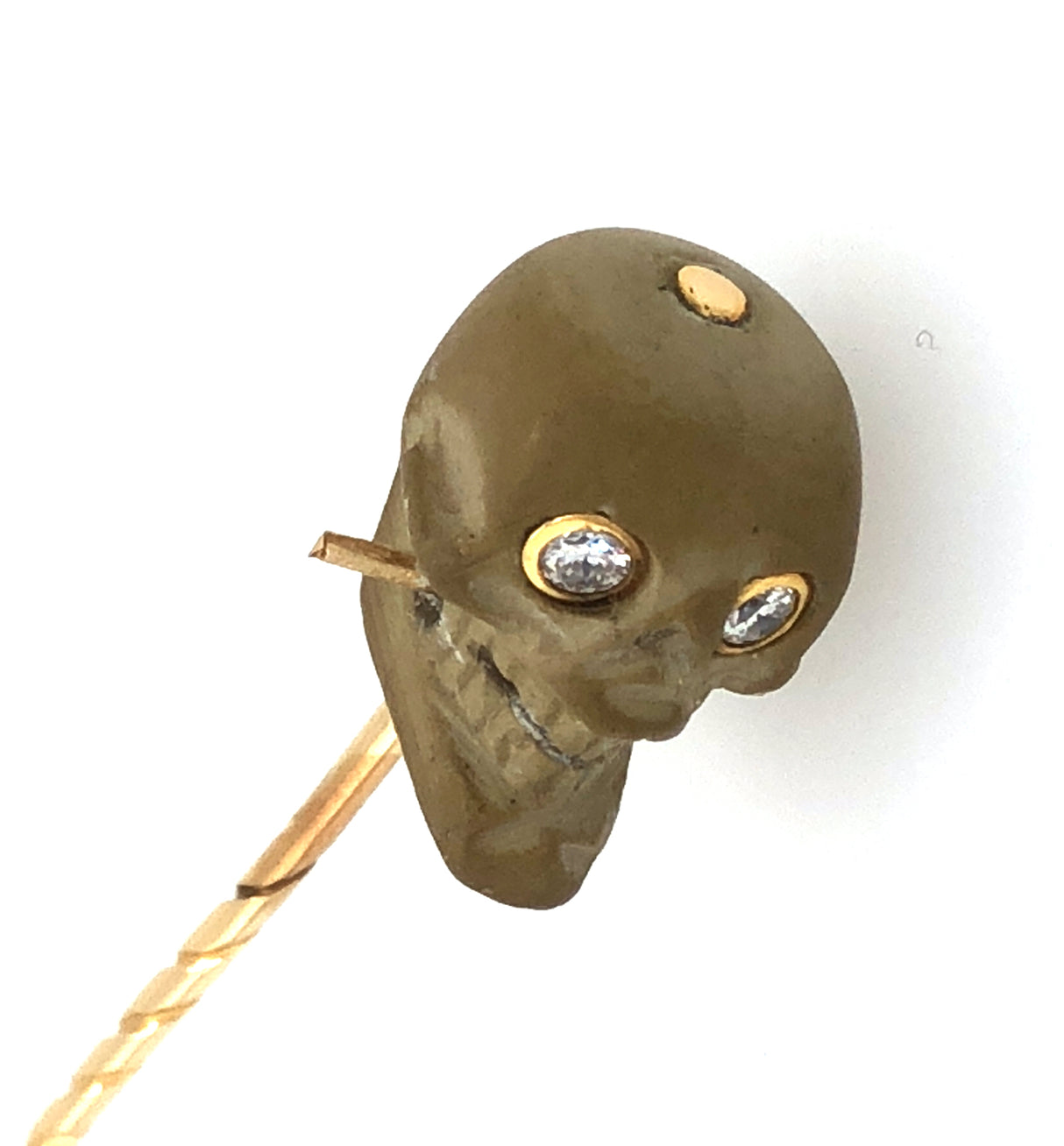 Antique skull stick pin tie pin with diamond eyes.jpg