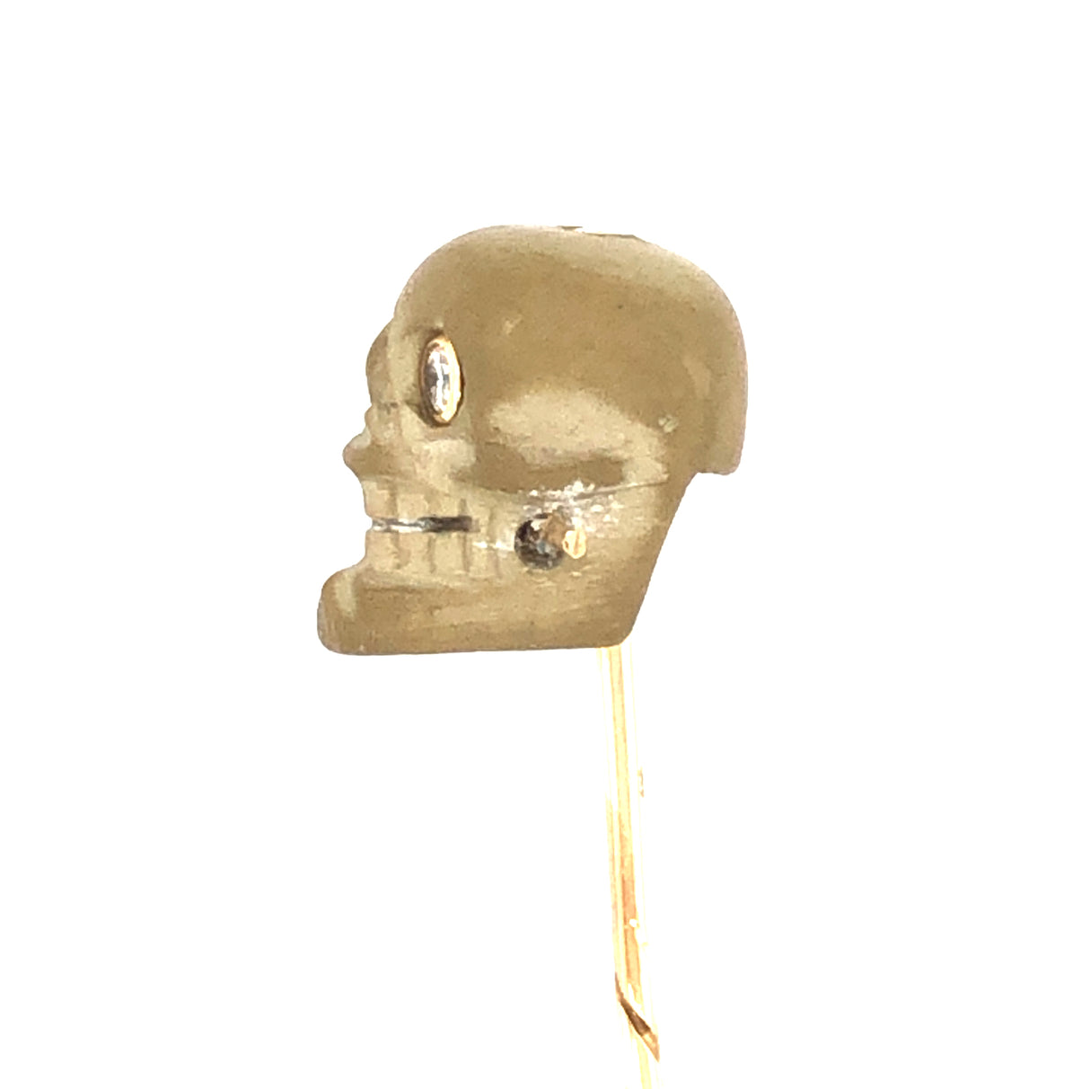 halloweenAntique skull stick pin tie pin with diamond eyes.jpg