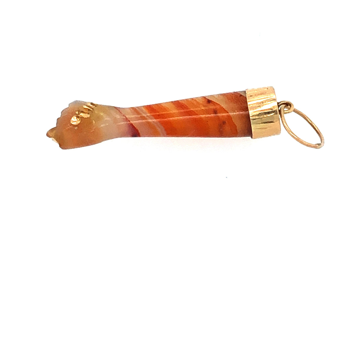 Banded Agate and 18k Gold Figa Pendant The Vintage Jewellery Company